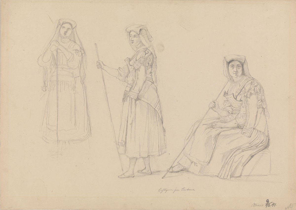 Kvinner i kostyme fra Cerbara Subiaco 1841