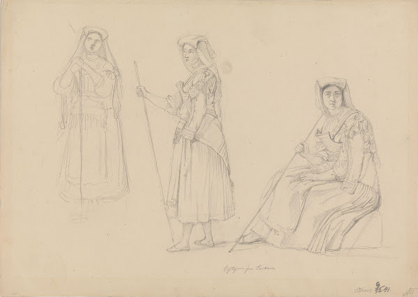 Kvinner i kostyme fra Cerbara Subiaco 1841