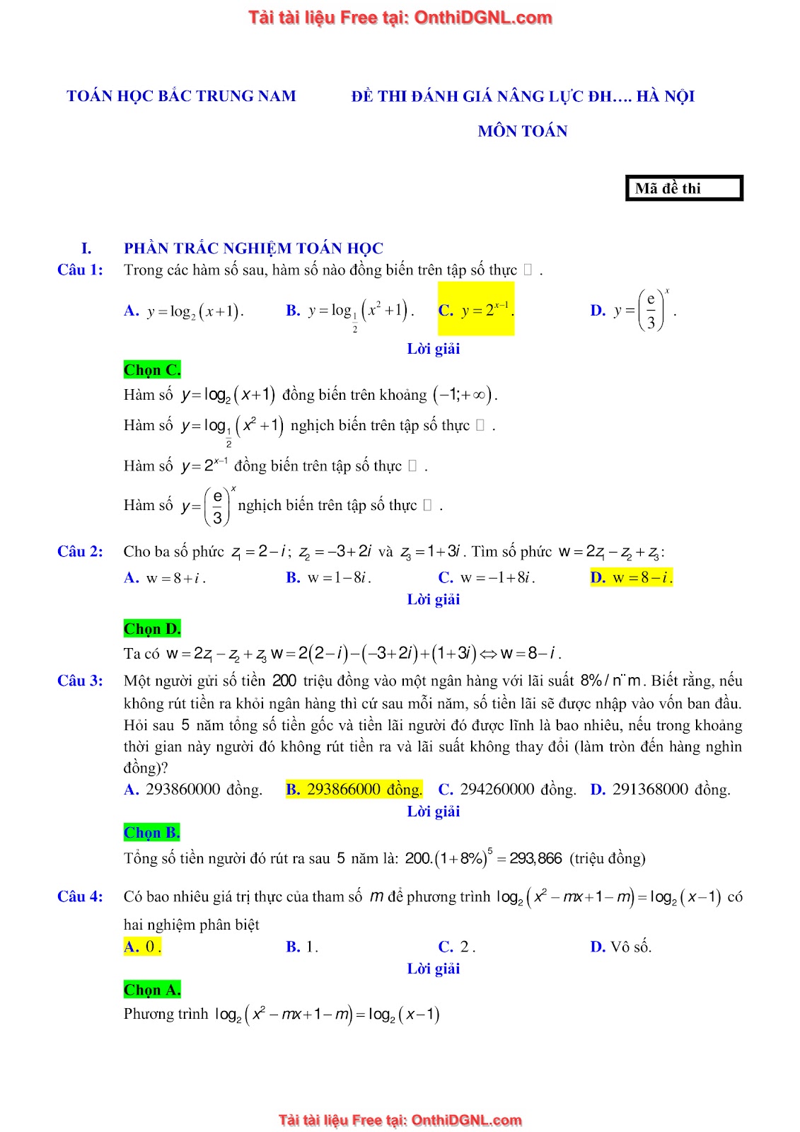 16 Đề ôn DGNL Sư Phạm HN môn toán - có đáp án