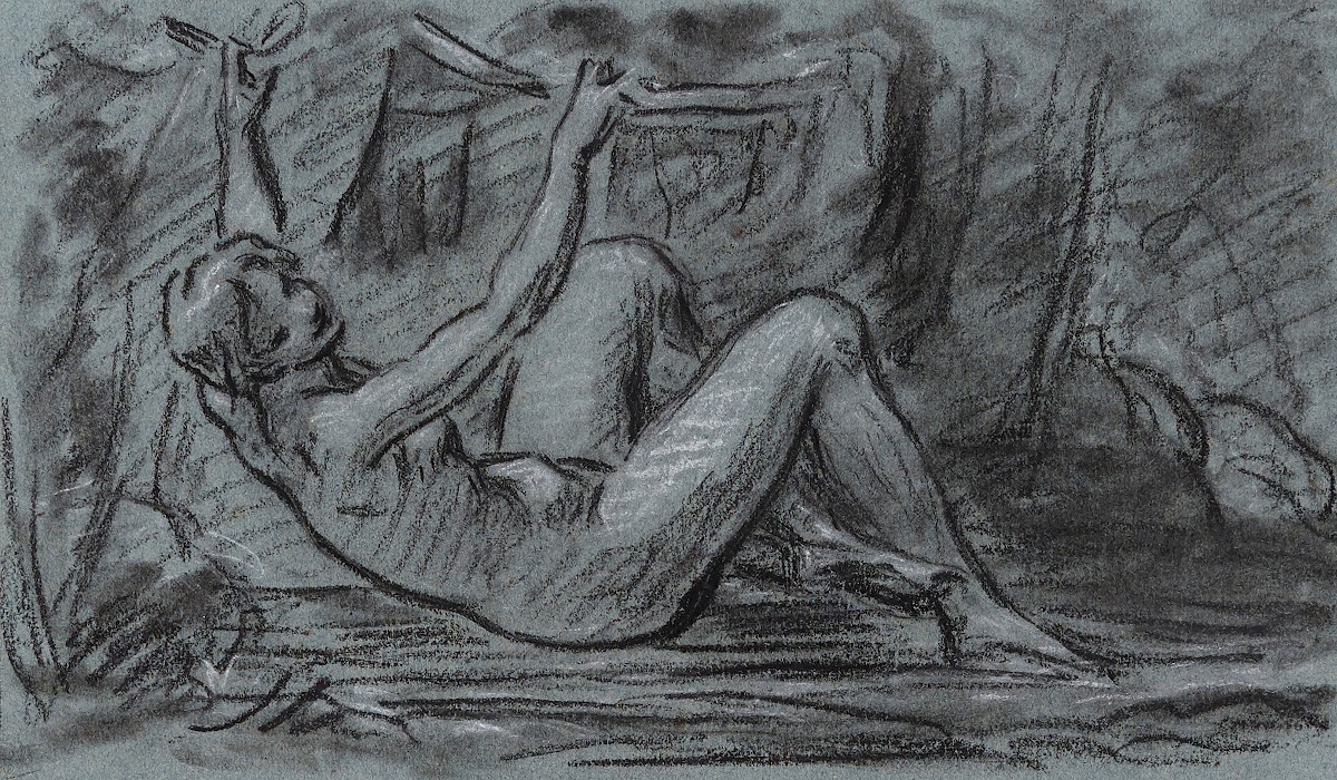 Jeune femme nue se relevant 1800