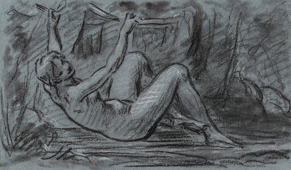 Jeune femme nue se relevant 1800
