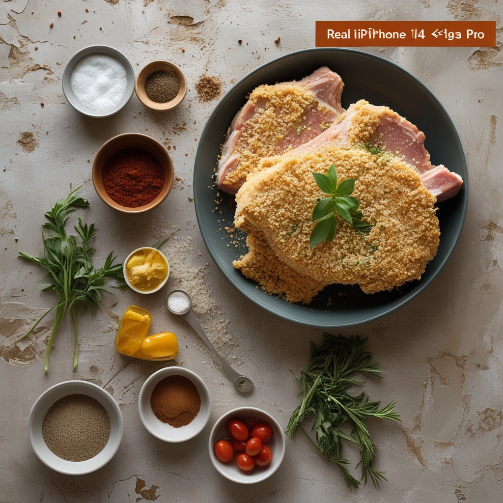 Ingredients for Crispy Parmesan Crusted Pork Chops - Easy Weeknight Dinner Recipe