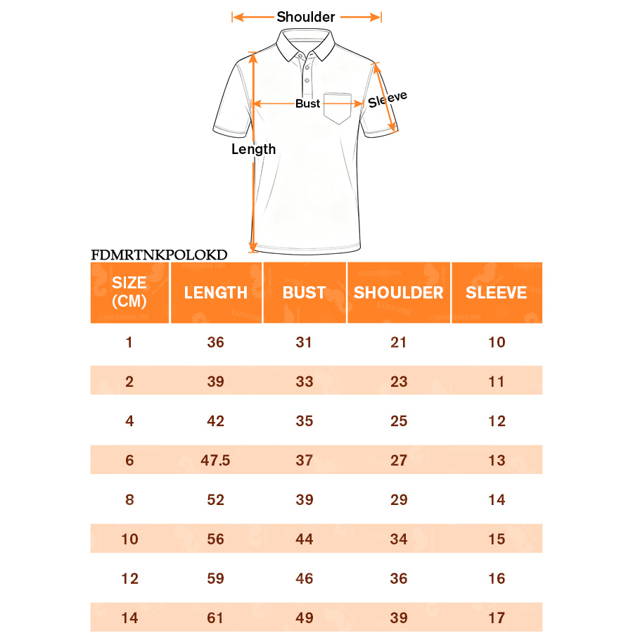 AOP FDM Kids collared button polo with pocket