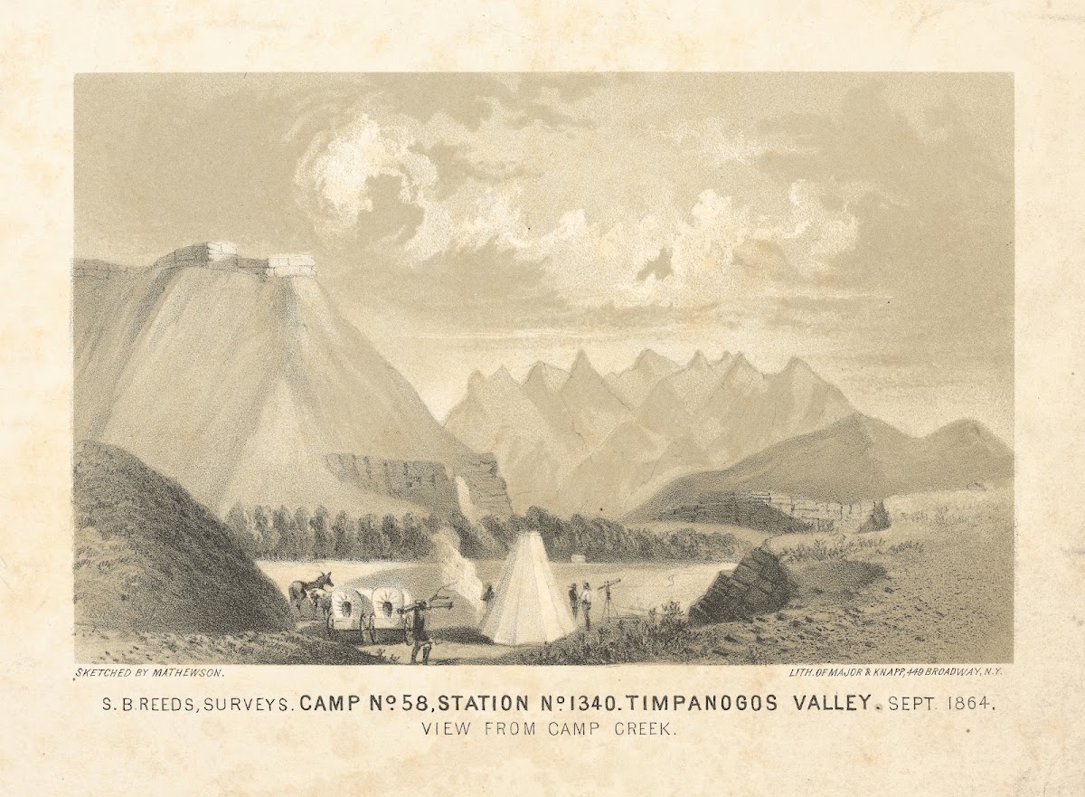 Camp No 58 Station No 1340 Timpanogos Valley View from Camp Creek 1864