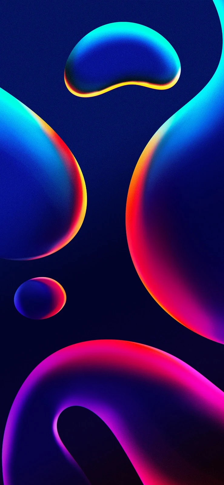 Vibrant Abstract Fluid Shapes - Digital Abstract Art 4K iPhone Wallpaper (2500x5410)