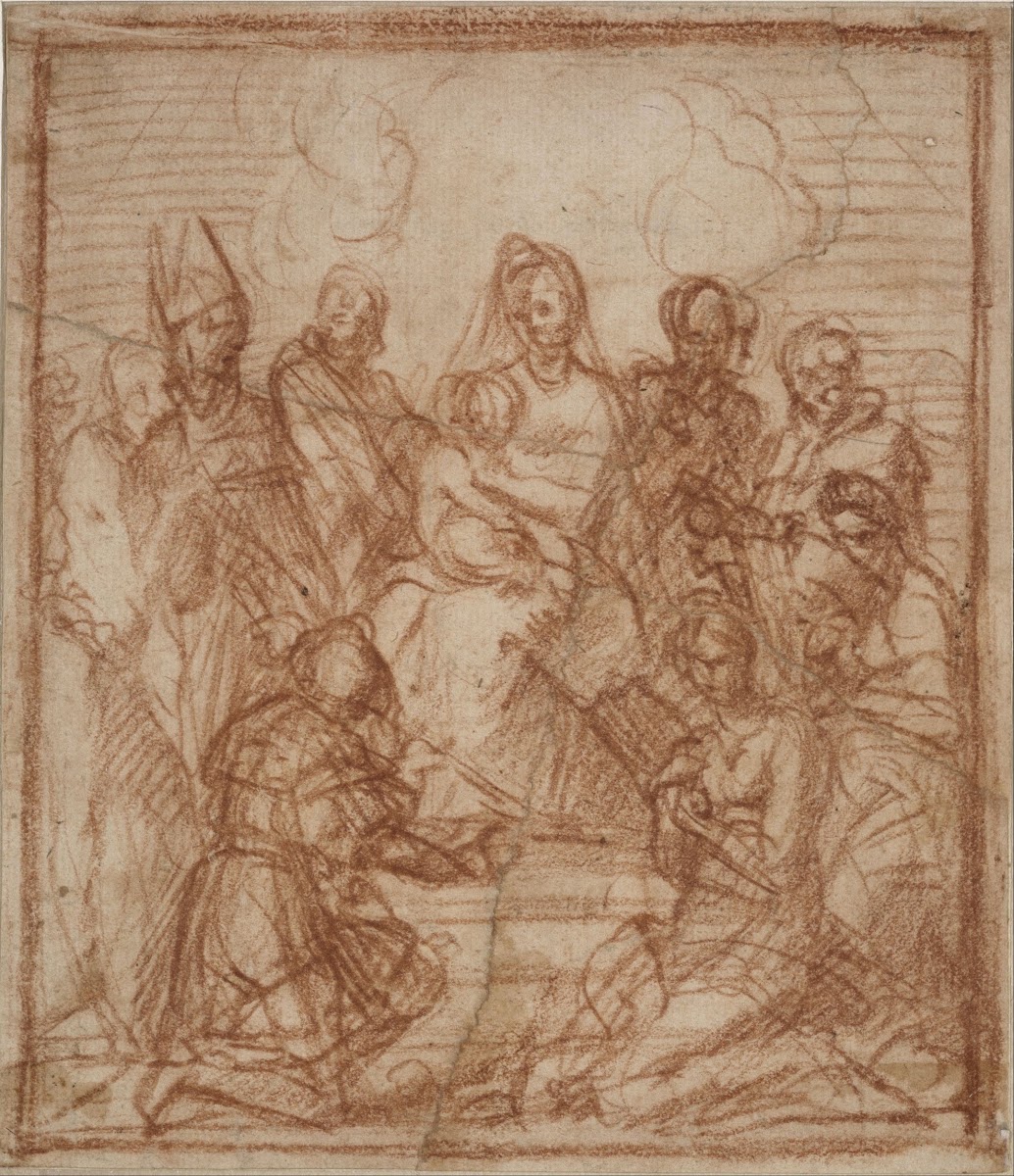 Enthroned Madonna with Child and eight saints 1528