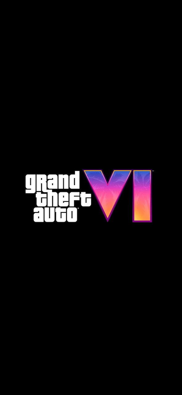 Grand Theft Auto Vi, Gta 6, Logo, Black Full HD iPhone Phone Wallpaper