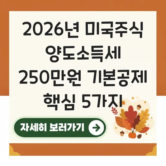 미국주식 양도소득세 250만원 기본공제 적용 법 및 초과 수익 계산 가이드 대표 이미지