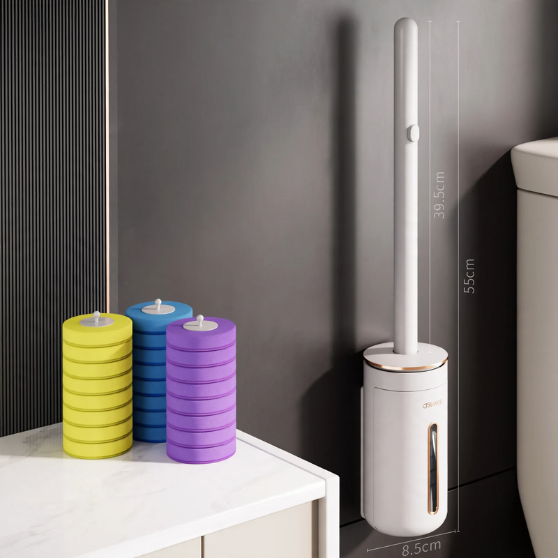 Toilet brush with replaceable brush heads