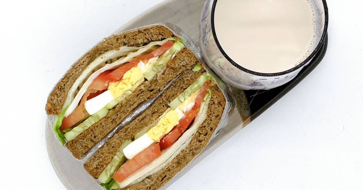 Bánh mì nguyên cám + sữa yến mạch: Giảm cân - bữa sáng- eat clean (348cal)