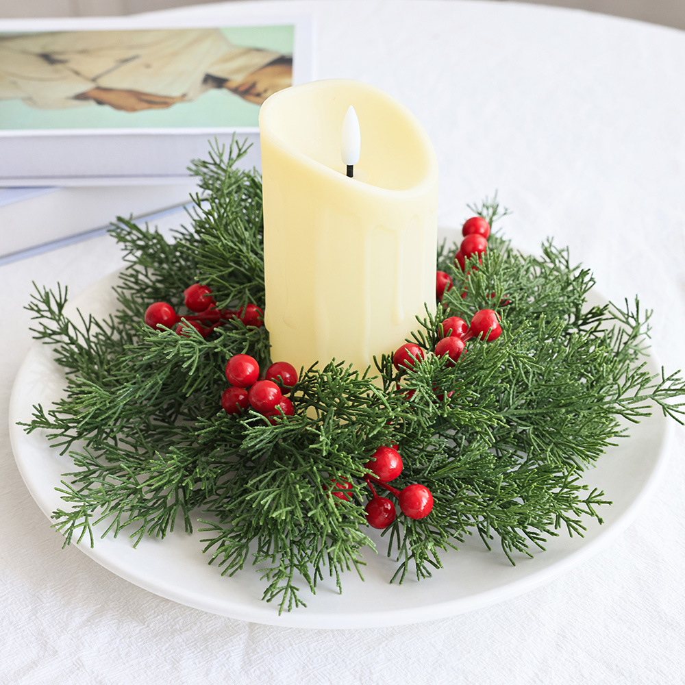 Christmas wreath for candle holders