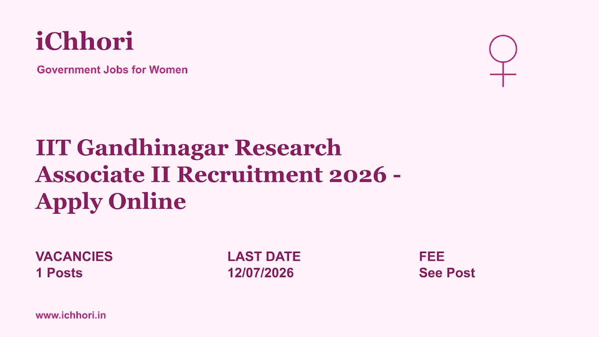IIT Gandhinagar Research Associate II Recruitment 2026 - Apply Online - iChhori