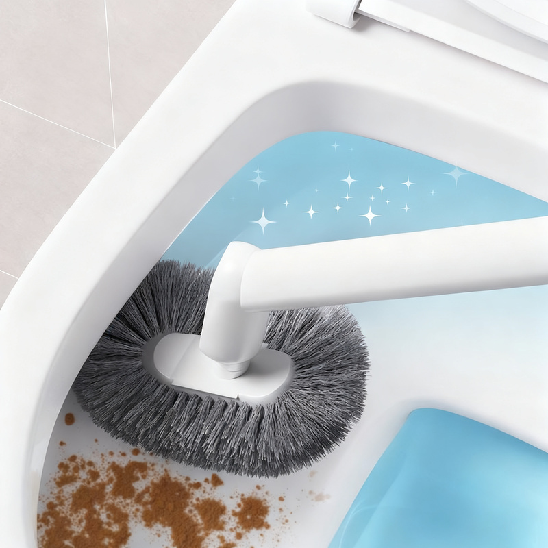 Toilettenbürste mit langem Griff, wandhängbar