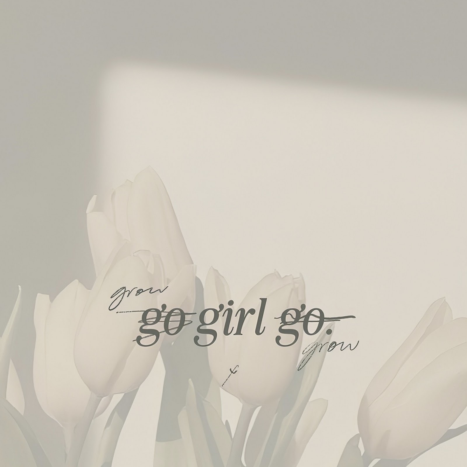 Download White Tulips With Motivational Text Full HD iPhone