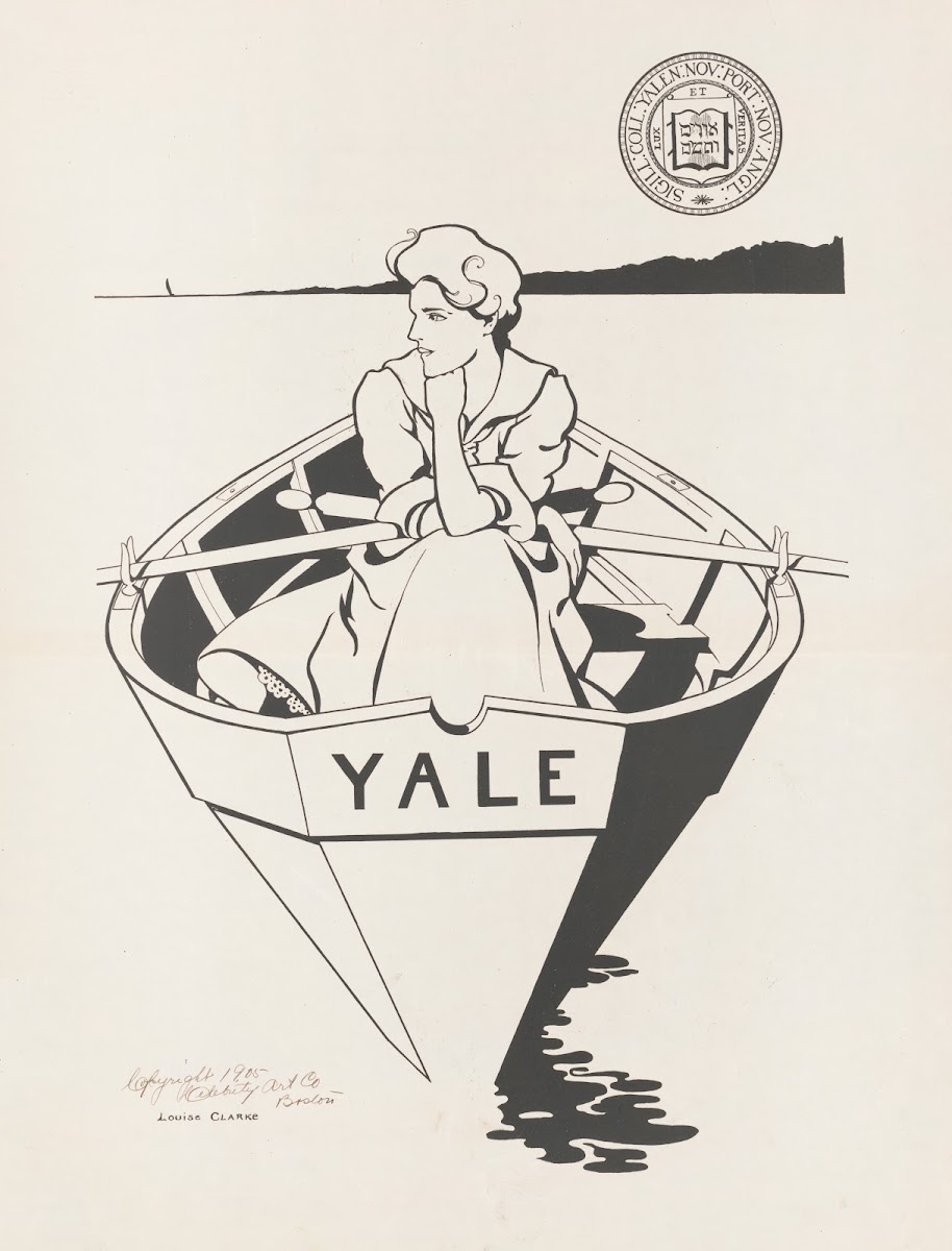 Girl in rowboat Yale University 1905