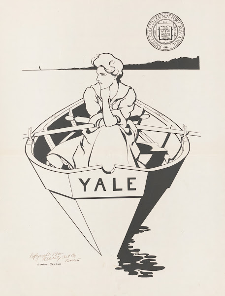 Girl in rowboat Yale University 1905