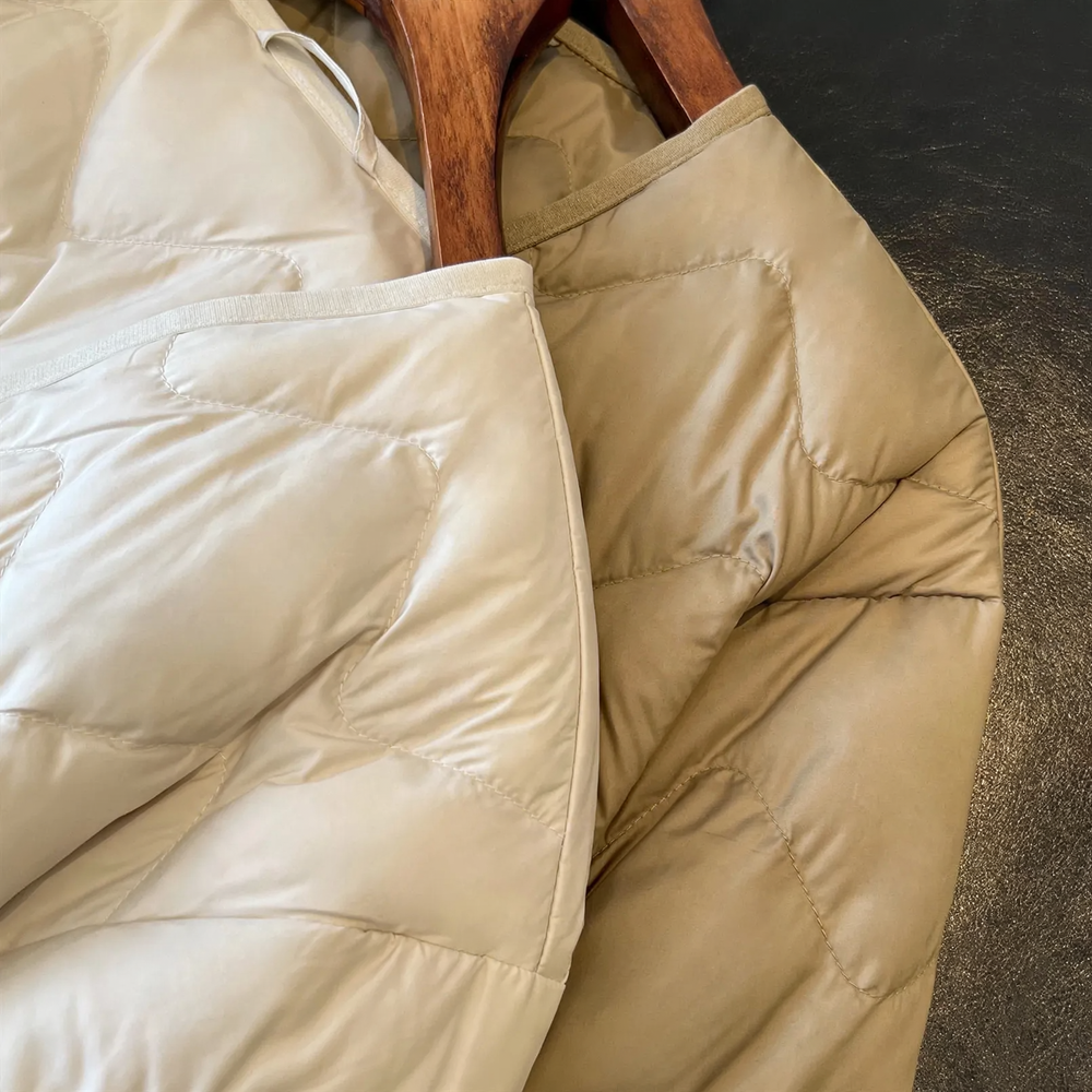 Lightweight Down Jacket, V-Neck, Quilted, Unisex