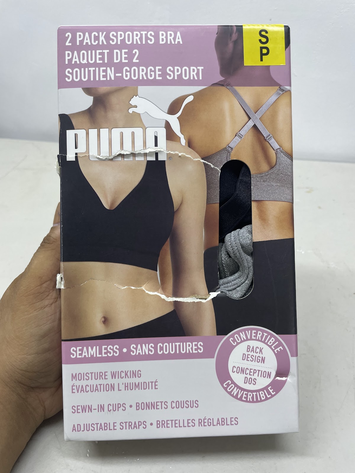Puma Bra 2pack Black Grey S #2142