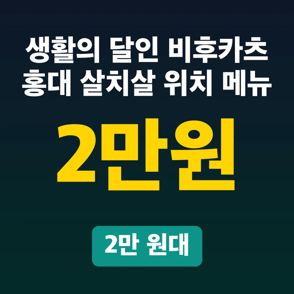 생활의 달인 비후카츠 홍대 살치살 위치 메뉴, 2만 원대