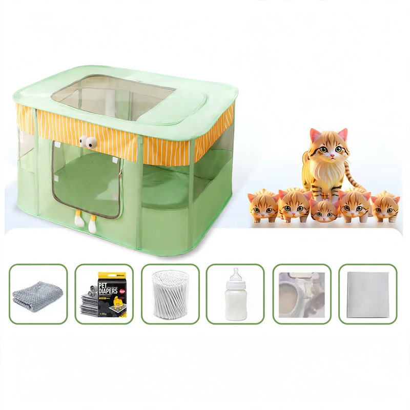 Cat nest with whelping box and ventilation