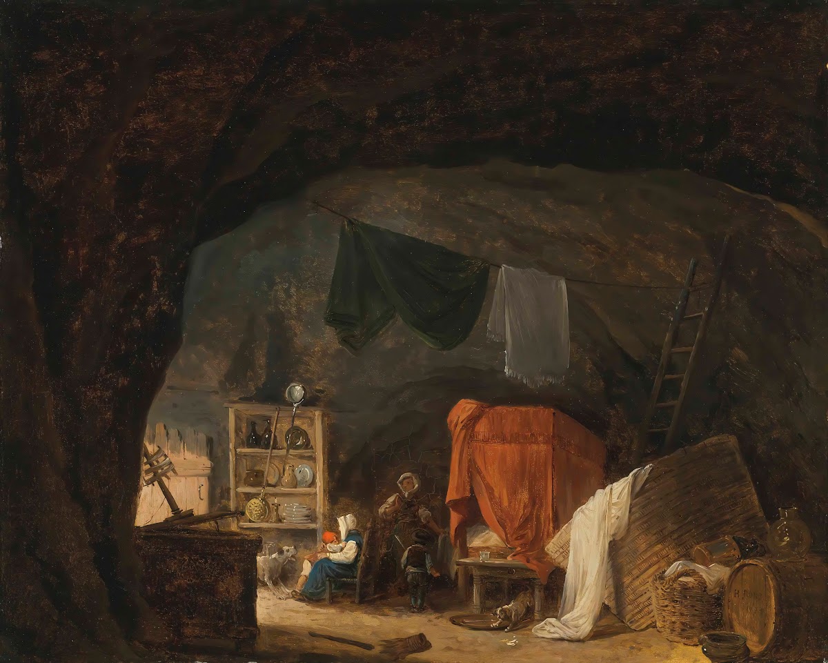 A Family In A Cave Interior 1784