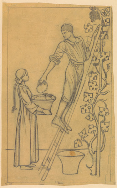 Ontwerp voor wandschildering in de Beurs van Berlage druiven plukken 1869   1925