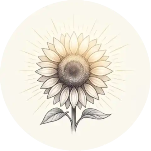 Radiant blooming sunflower sunburst
