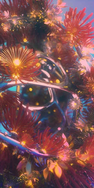 Floral Arrangement, Abstract Art, 3D Render, Digital Art 4K iPhone Wallpaper Background