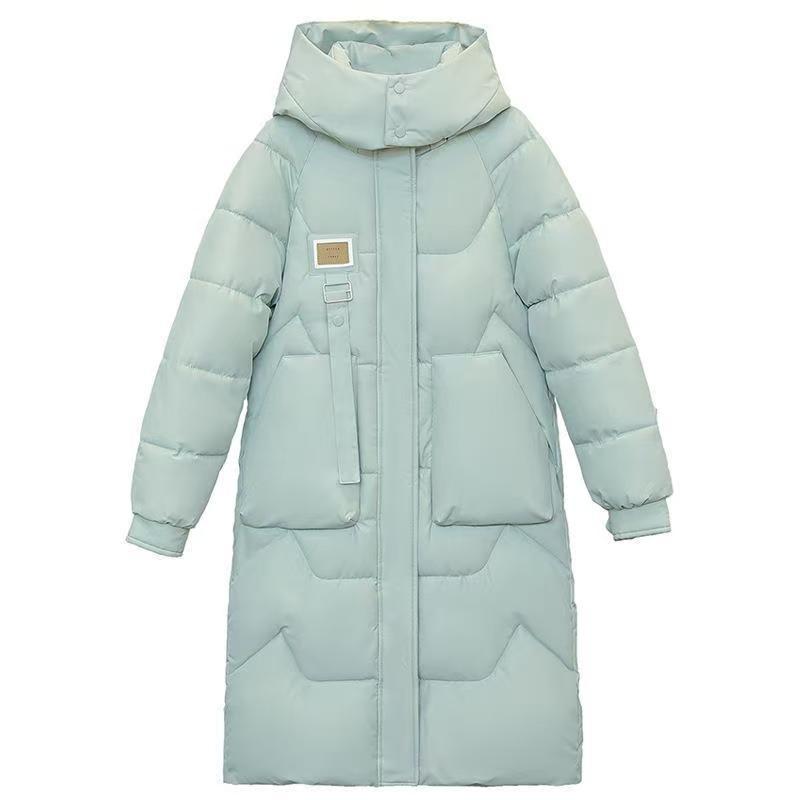 Long padded winter coat with hood