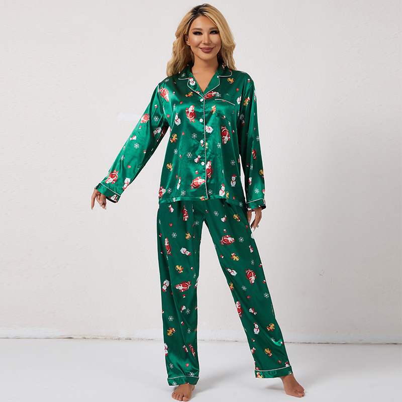 Damen-Hausanzug-Set mit weihnachtlichem Druck