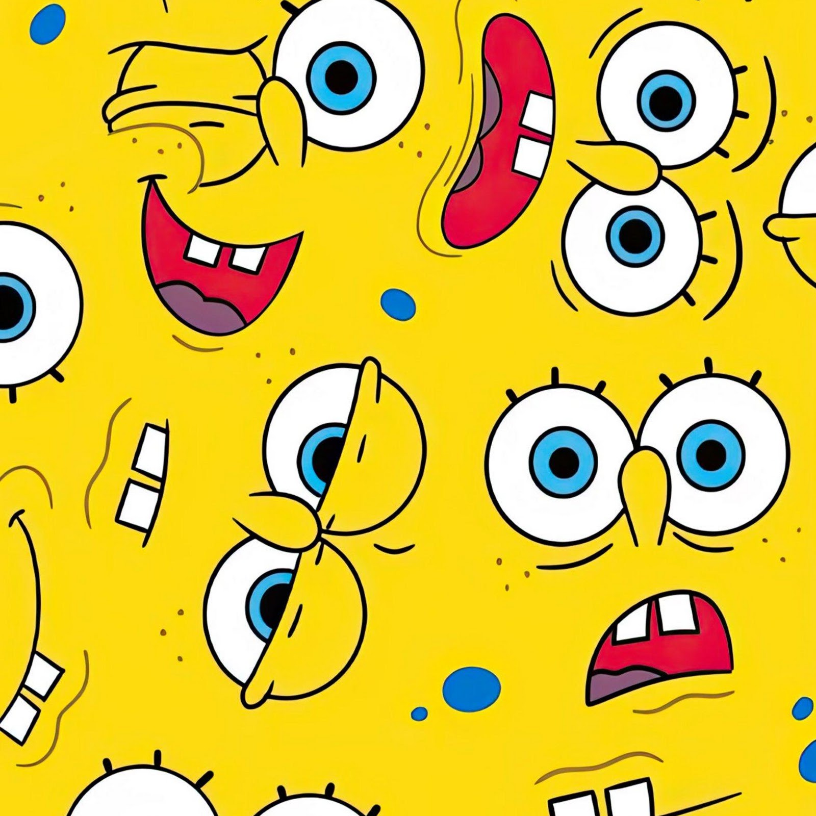 Download SpongeBob SquarePants Face Pattern 2K iPhone