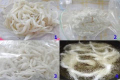 Các bạn hòa tan hỗn hợp gồm 3 muỗng canh nước mắm, 2 muỗng canh đường, 1/2 muỗng cà phê tiêu và 1 muỗng canh tương ớt. Sau đó, rửa sạch cá cơm để ráo nước. Tiếp theo chuẩn bị bột năng và cho bột năng và cá vào túi zip, lắc đều tay để cá được áo đều bột. Sau đó, chuẩn bị 1 chiếc chảo cho dầu vào chiên cá với lửa vừa tới khi vàng đều là đạt.