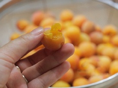 Nấu một nồi nước sôi, cho mơ vào luộc tới khi mềm.