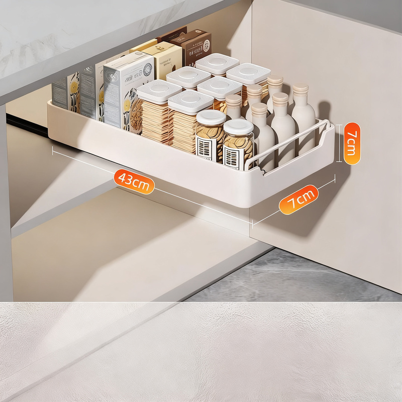 Pull-out basket for under-sink, steel, no assembly required