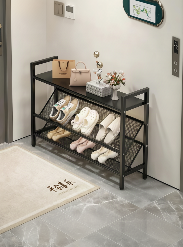 Slim shoe rack made of carbon steel, 6-tier