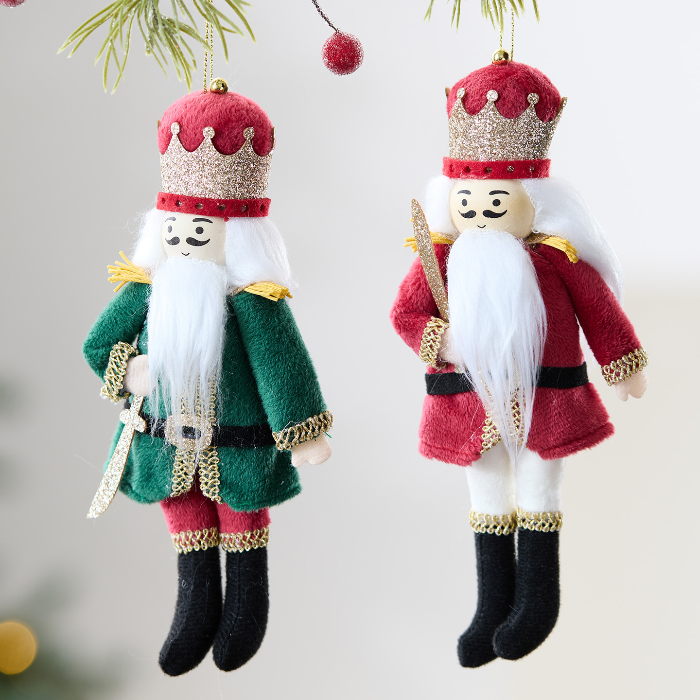 Nutcracker Soldier Ornament made of Wood and Fabric