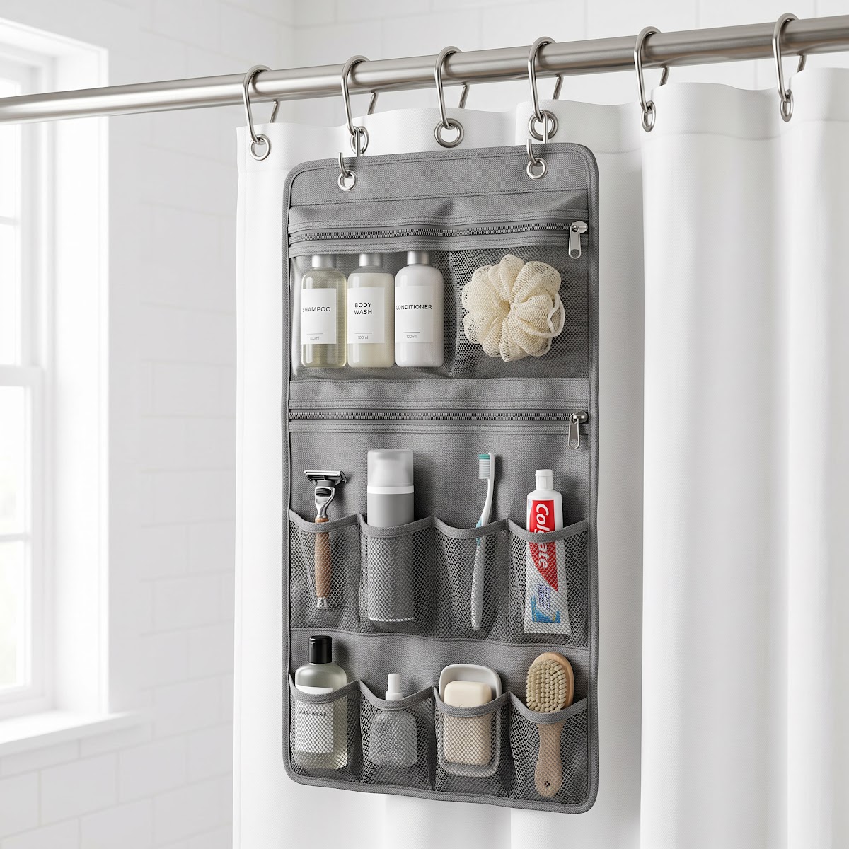 Best Shower Curtain Organizers for Tiny Bathrooms (2026) - BEST OVERALL — PRODUCT SHOT