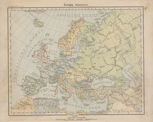 Europa Staatenkarte 1898