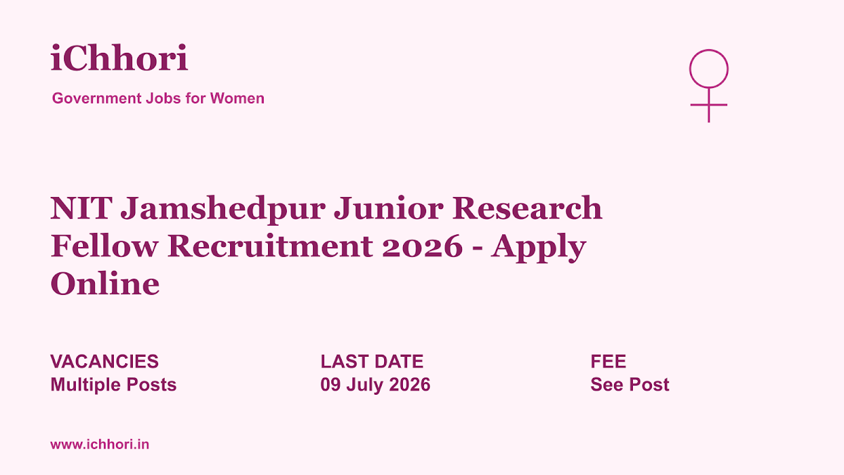 NIT Jamshedpur Junior Research Fellow Recruitment 2026 - Apply Online - iChhori