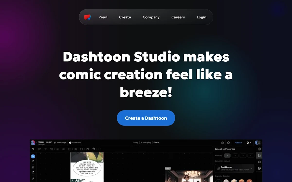 Captura de Dashtoon Studio