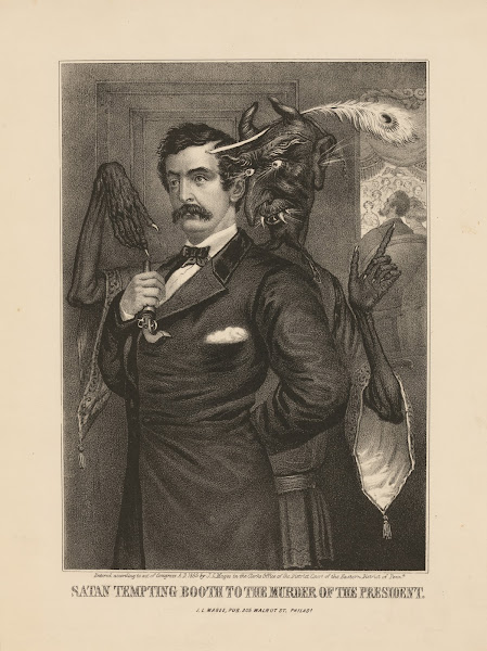 Satan tempting Booth to the murder of the President 1865