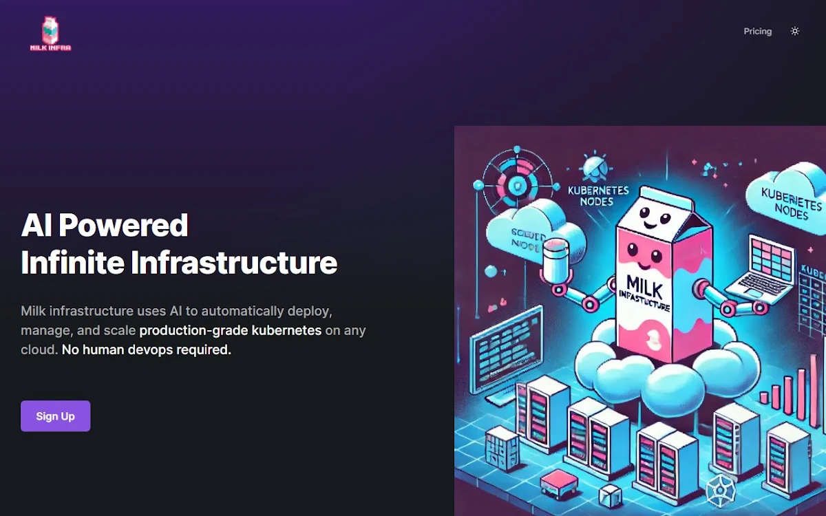 Captura de Milk Infrastructure