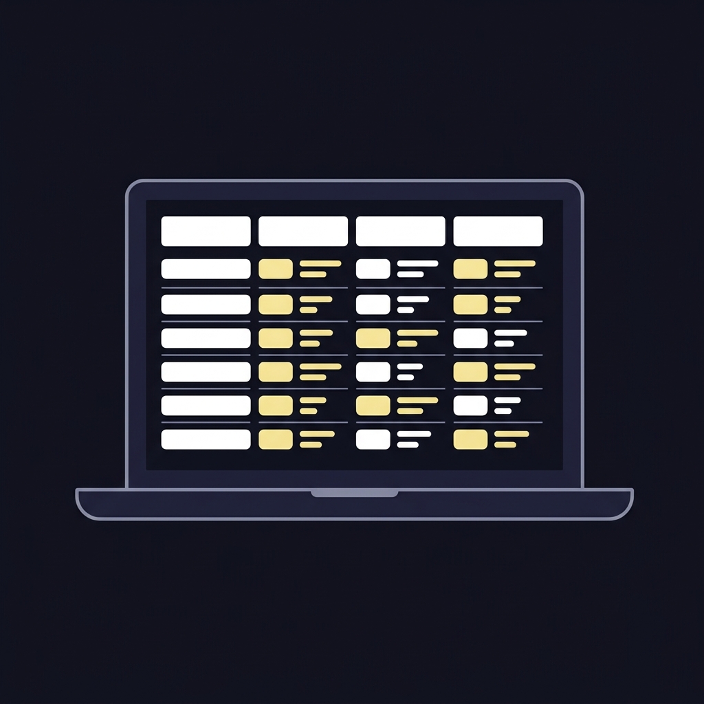 Minimalist 2D vector laptop showing a clean spreadsheet layout with columns for stake odds implied probability and running balance illustrating disciplined tracking for fixed odds betting