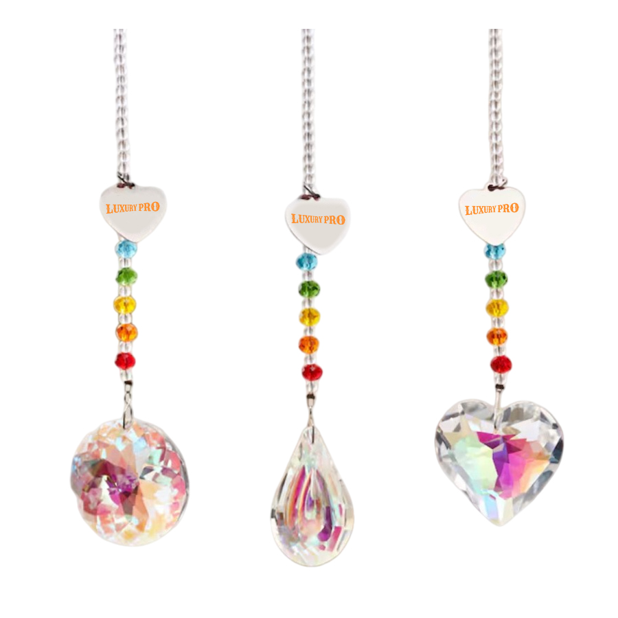 Crystal Pendant With Heart Iron Plate