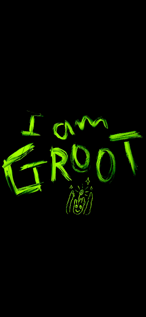 I Am Groot Neon Green Brush Stroke Text Art - Free mobile Wallpaper