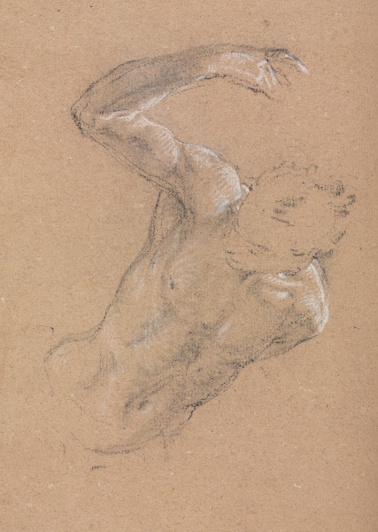 Verona Sketchbook Male nude with upraised right arm page 32 1760