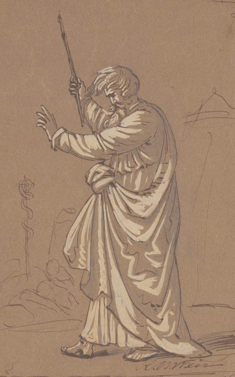 Aaron Converting His Staff into a Serpent c 1860s