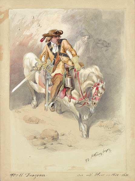 Dragoner auf Schimmel 1870