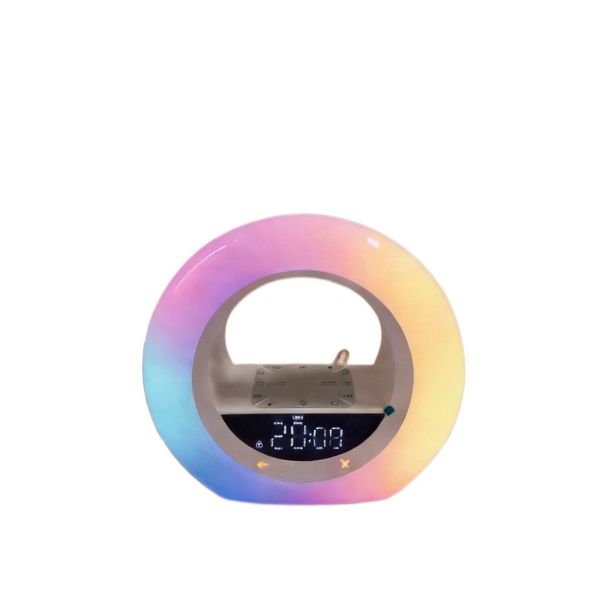 LED daylight alarm clock in planet shape with light simulation