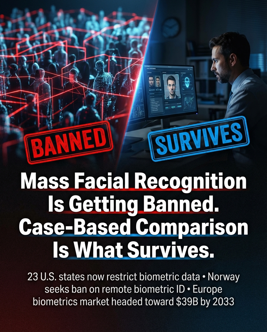 Mass Facial Recognition Is Getting Banned. Case-Based Comparison Survives.